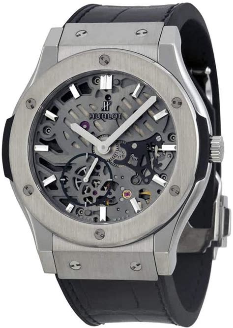 hublot classic fusion hand wind skeleton dial men's watch 545.nx.0170.lr|Hublot Classic Fusion Review [2022]: The Titanium 45mm .